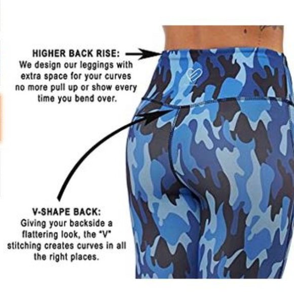 Camouflage Yoga  leggings V shaped back - Picture 5 of 6